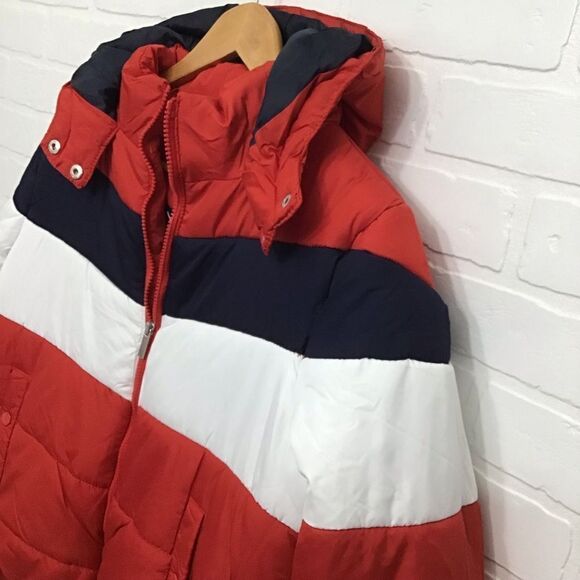 FAHRENHEIT active puffer winter coat jacket in Large red white blue - Picture 3 of 16